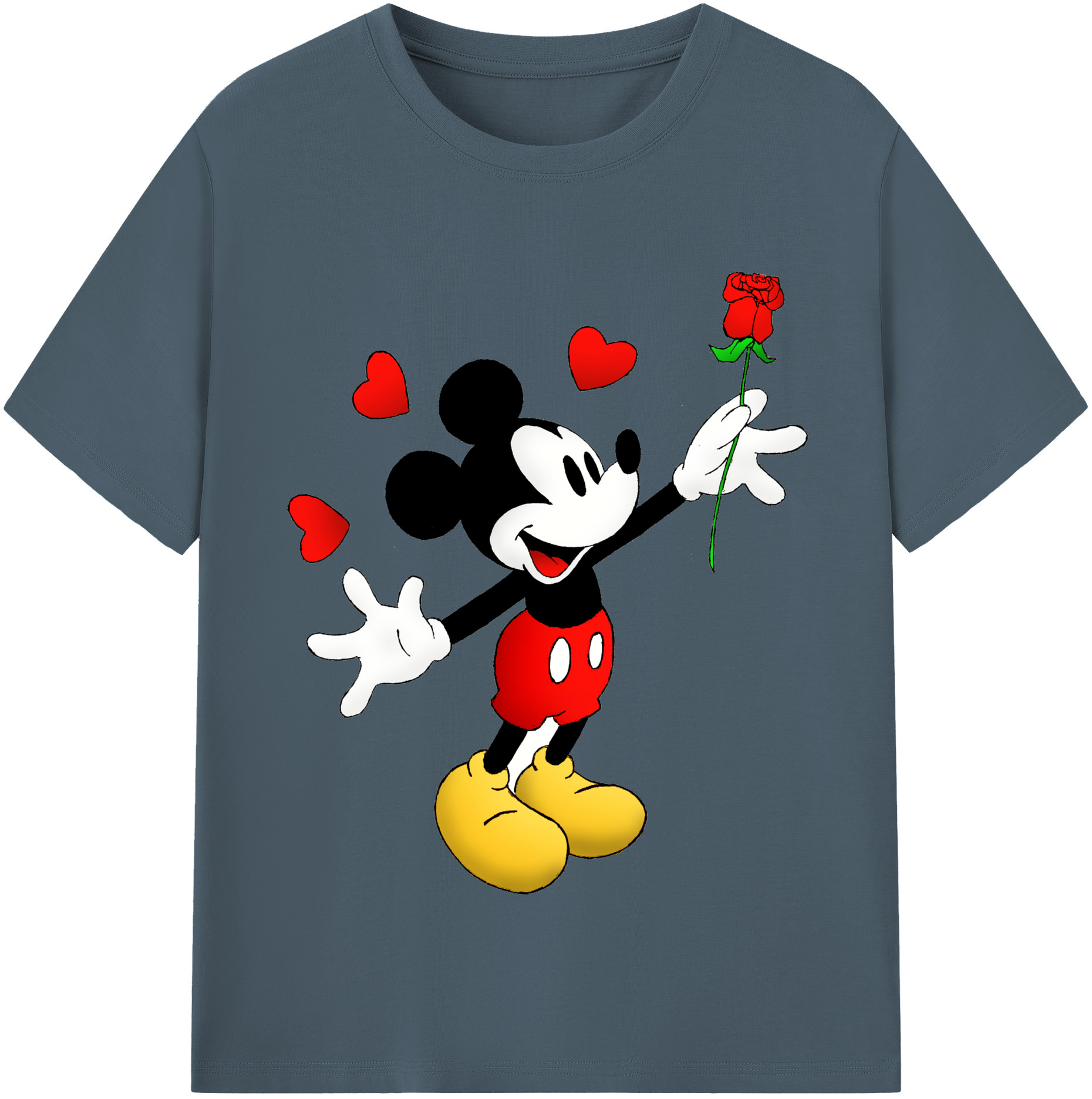 （画像用） ミッキーマウス Mickey Mouse 綿100％半袖Tシャツ（フロントプリント）